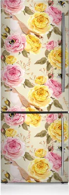 Produktbild von Kühlschrankmagnete Kühlschrank Magnetfolie Magnete Küche 60x205 cm - Vögel und Rosen.