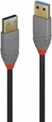 Produktbild von Lindy 36750, 0,5 m, USB A, USB A, USB 3.2 Gen 1 (3.1 Gen 1), 5 Gbit/s, Schwarz
