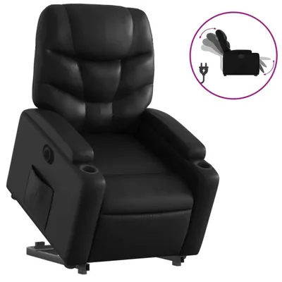 Produktbild von vidaXL Relaxsessel mit Aufstehhilfe Elektrisch Schwarz Kunstleder