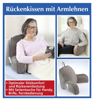Produktbild von Rückenkissen mit Armlehnen - mit hoher Rückenlehne für optimalen Halt