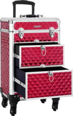Produktbild von SONGMICS Kosmetikkoffer Schminkkoffer, 3 Ebenen, Schubladen, 4 Universalrollen