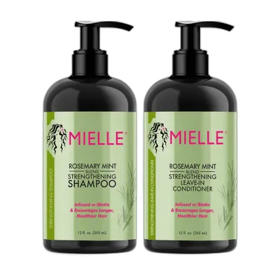 Produktbild von Mielle Rosemary Mint stärkendes Shampoo + Leave-In Conditioner je 355ml