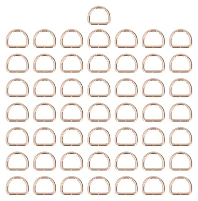 Produktbild von 50 Stück D-Ringe, leicht austauschbar, kompakt, leicht, praktisch, stabil und zuverlässig, Taschenverschluss für Kleidung, Gold