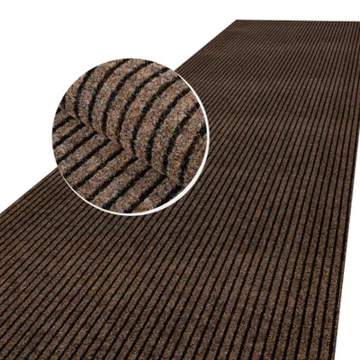 Produktbild von ANRO Schmutzfangmatte Braun 100x160 cm – Sauberlaufmatte Läufer, Rillenstruktur 8 mm, rutschfeste Gummirückseite, für Innen & überdachten Außenbereich
