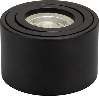 Produktbild von Aufbaustrahler extra flach schwenkbar Genius 60501 rund schwarz – 50 mm Höhe, 230V