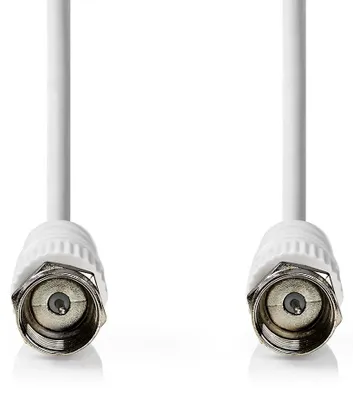 Produktbild von Nedis Satelliten- und Antennenkabel - F Stecker - F Stecker - Vernickelt - 50 dB - 75 Ohm - Doppelt geschirmt - 3.00 m - Rund - PVC - Weiss - Label