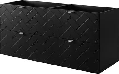 Zdjęcie produktu dla Szafka łazienkowa, czarna ze srebrnym uchwytem, 120 x 57 x 46 cm