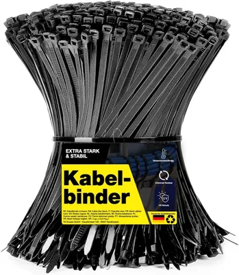Productafbeelding van Kabelbinder zwarte kabelnetset - Kort en lang - Ritssluiting - Slijtvast en UV - Bestendig - Verschillende lengtes