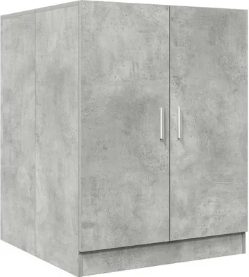 A standalone image of a cabinet with a concrete-like finish.