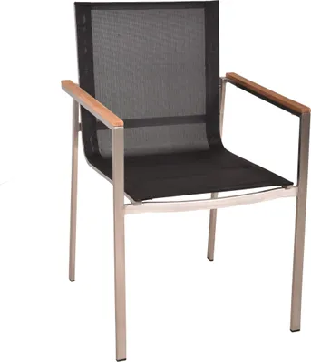 Produktbild von Gartenstuhl 2er Set RITA - Teak, Natur | Stapelstuhl Wetterfest Gartenstühle Outdoor Essstühle