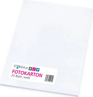 Produktbild von itenga Fotokarton - A4 300 g/qm weiß 25 Blatt
