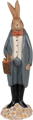 Produktbild von Clayre & Eef Figur Kaninchen 34 cm Braun Blau Polyresin