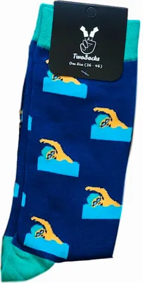 Produktbild von TwoSocks lustige Socken Schwimmer Socken Sportsocken, Motivsocken Baumwolle Einheitsgröße