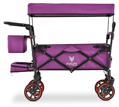 Obrázek produktu pro FUXLIFE by FUXTEC Skládací vozík FX-CT850 Komfort  Dětský vozík se sluneční stříškou  Čalouněný interiér s prodloužením, fialová