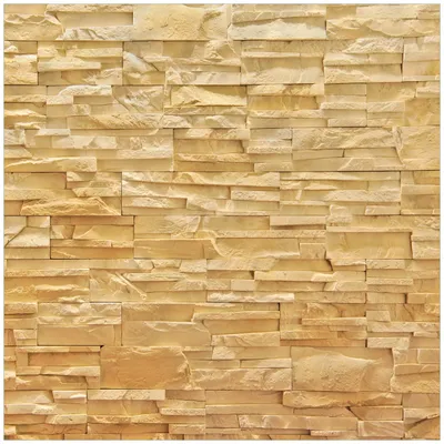 Produktbild von Wallario Sticker / Aufkleber für Kühlschrank / Geschirrspüler / Küchenschränke, selbstklebende Folie - 60 x 60 cm, Motiv: Steinwand gelb-orange