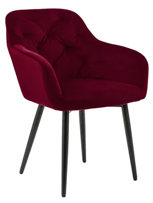 Immagine prodotto di Poltrona SalesFever | rivestimento in velluto | struttura in metallo regolabile in altezza | cuciture a bottoni | L 61 x P 45 x H 85 cm | rosso - nero