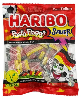 Produktbild von HARIBO WM Pasta Flagga Tüte saures Fruchtgummi 160g