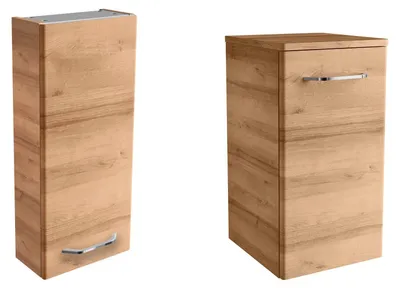 Produktbild von Fackelmann MILANO Badmöbelset 2-teilig Unterschrank und Hängeschrank in Ast-Eiche Optik, Türanschlag frei wählbar, Germany