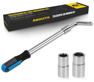 Produktbild von Radmutternschlüssel Radschlüssel teleskopisch - 17/19 mm und 21/23 mm - 1/2 Zoll - Ausziehbar 35 - 48 cm - Mit Aufbewahrungstasche