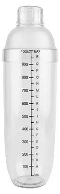Produktbild von Auslaufsicherer, transparenter Cocktailshaker aus PC-Harz mit Skala (1000 ml)