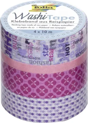 Produktbild von folia Deko-Klebeband Washi-Tape MÄDCHENTRAUM 4er Set