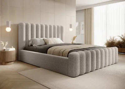 Produktbild von DomoHome posteľ s pružinovým boxom Spálňová posteľ Ideálna pre vašu spálňu | vrátane podstavca pod posteľ Rozmery: 198x225x114 cm, Model: Mona VII, Farba: béžová
