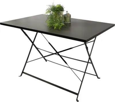 Image de Table de jardin rectangulaire pliable – 110x70x70 cm – Métal gris – Pratique et résistante