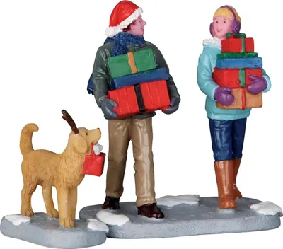 Obrázek produktu pro Lemax Christmas Village Pair Christmas House Winter Deco - Vánoční dekorativní figurky