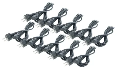 Produktbild von vhbw 10x Netzkabel Schutzkontaktstecker für Kaltgeräte z.B. PC Monitor Computer Drucker - C13 Buchse, 3 m