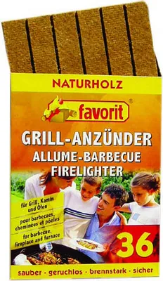 Produktbild von Favorit Grillanzünder fest 36 Stk Anzünder für Grill + Kamin Kaminanzündern 1826
