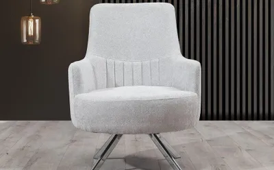 Obrázok produktu pre Biela farba 1-sedačka Obývacia izba Látkové kreslo Moderný dizajn Textilný materiál