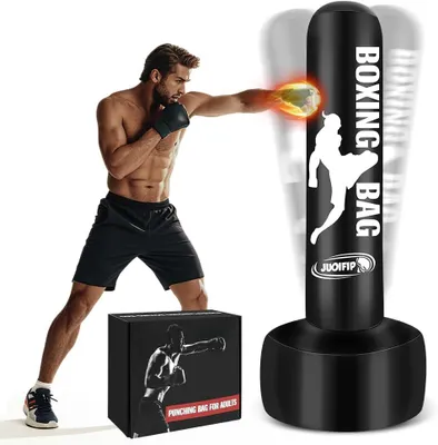 Zdjęcie produktu dla Dmuchany worek treningowy 180 cm, do treningu w domu, wolnostojący worek kickboxing, MMA i fitness