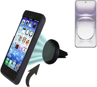 Produktbild von K-S-Trade kompatibel mit Oppo Reno12 Pro PJW110 Auto Handy Halterung KFZ Halter Lüftungsgitterhalterung Air Vent mount Smartphone Halter