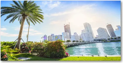 Produktbild von Tulup® Leinwandbild - 140x70 cm - Wandkunst - Drucke auf Leinwand - Leinwanddruck  - Sehenswürdigkeiten & Architektur - Mehrfarbig - Miami USA