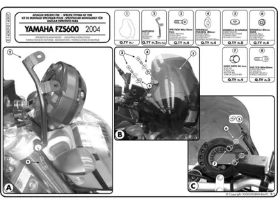 Immagine prodotto di Kit attacchi parabrezza GIVI per 140D per YAMAHA FZ6/FZ6 600 Fazer