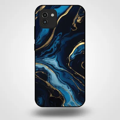 Zdjęcie produktu dla Smartphonica Etui na telefon Samsung Galaxy A03 z marmurowym nadrukiem - Etui z TPU z marmurowym wzorem - Złoto-Niebieski