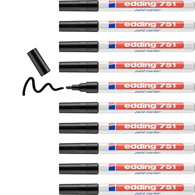Produktbild von Edding 751 Paint Marker Black (10), Schwarz