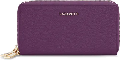 Zdjęcie produktu dla Portfel Lazarotti Bologna Leather Double Zip Around Wallet Purple fioletowy