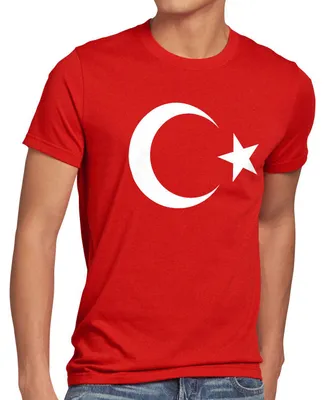 Produktbild von BaumwolleCloud Türkei Herren T-Shirt Turkey Türkiye Flagge Mondstern