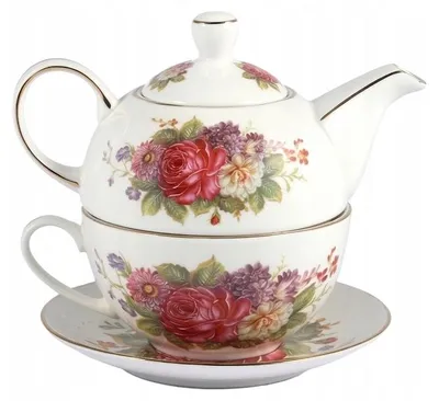 Zdjęcie produktu dla Tea for one Kolor filiżanka z czajniczkiem i zaparzaczem 400ml Porcelana