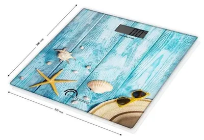 Obrázok produktu pre Little Balance Coquillages, Elektronická osobná váha, 180 kg, 100 g, Modrá, kg, Štvorec