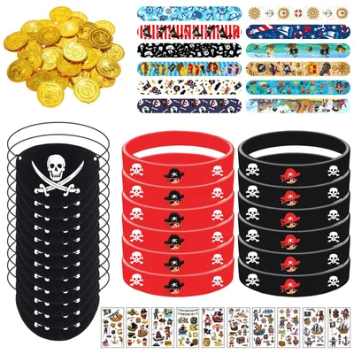 Piratenaccessoireset, 70-teilig, für Kindergeburtstag und Mottoparty