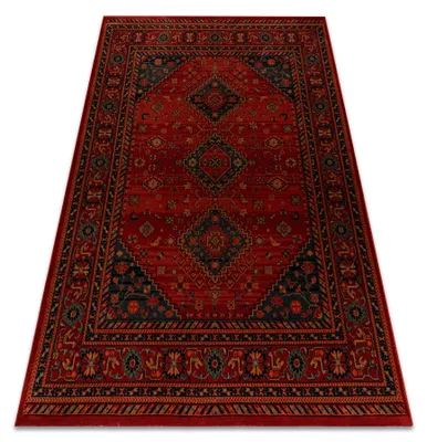 Image de Tapis en laine KASHQAI 4345 300 oriental, cadre bordeaux rouge 160x240 cm