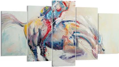 Produktbild von Bild auf Leinwand - Leinwandbild - Pferd Abstraktion - 160x85cm - Wand Bild - Wanddeko - Wandbilder - Leinwanddruck - Bilder - Kunstdruck - Wanddekoration - Leinwand bilder - Wandkunst - EA160x85-3446