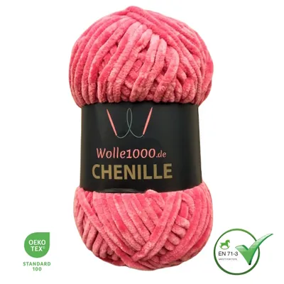 Produktbild von Wolle1000 Chenille - 51 HUMMER - 100g - weiches Chenille Garn / Kuschelwolle
