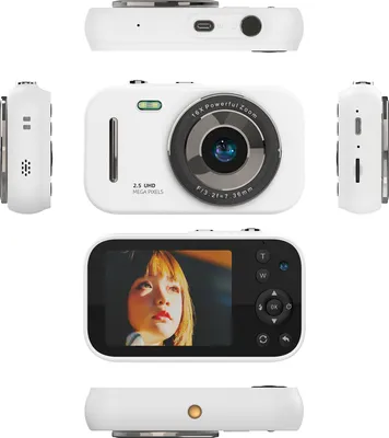 Produktbild von 1080P-Digitalkamera, tragbare digitale Videokamera, 48 MP, Doppelobjektiv, 2,8 Zoll IPS-Bildschirm, Spiele spielen, Musik hoeren, eingebauter Akku mit 32 GB TF-Karte, USB-Kartenleser, Geburtstags- und Weihnachtsgeschenk fuer Teenager, Studenten, Freunde