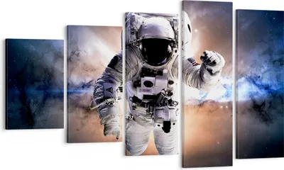 Produktbild von Bild auf Leinwand - Leinwandbild - Astronaut Erde Raum - 100x60cm - Wand Bild - Wanddeko - Leinwanddruck - Bilder - Kunstdruck - Wanddekoration - Leinwand bilder - Wandkunst - EG100x60-2848