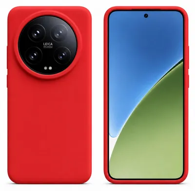 Produktbild von Silikonhülle für Xiaomi 15 Ultra in Rot Schutzhülle mit Mikrofaser Inlay Cover Tasche