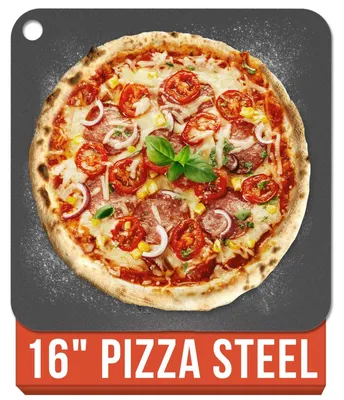 Immagine prodotto di Pietra per pizza in acciaio - 40,6 x 40,6 cm - 6,35 mm - Forno e barbecue Weber