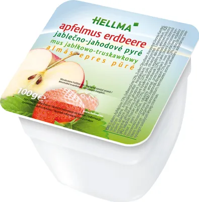 Image de HELLMA 70000065 HELLMA Apfel-Erdbeere Fruchtmus, 48 Stück